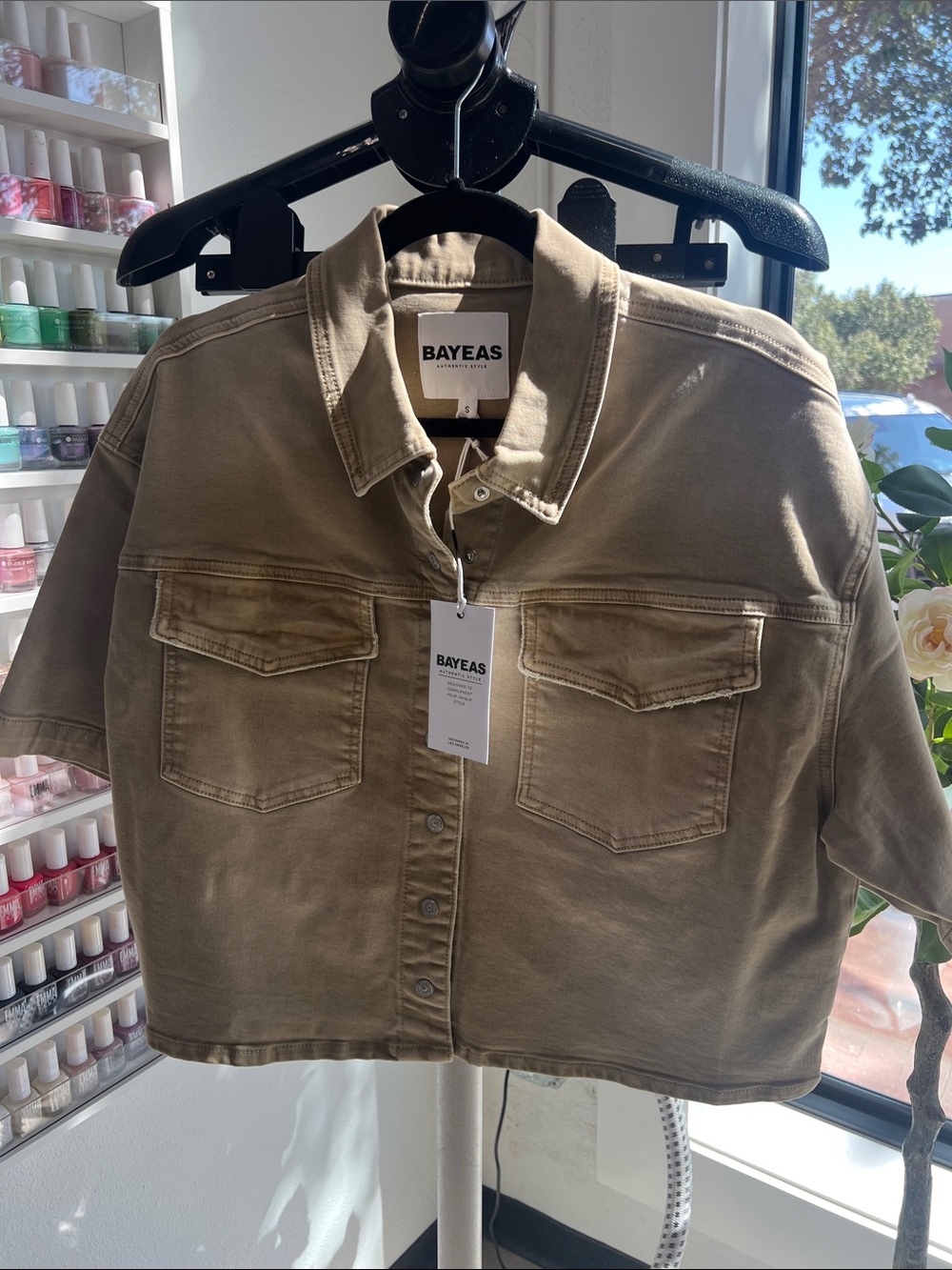Bayeas Puffy Sleeve Denim Top